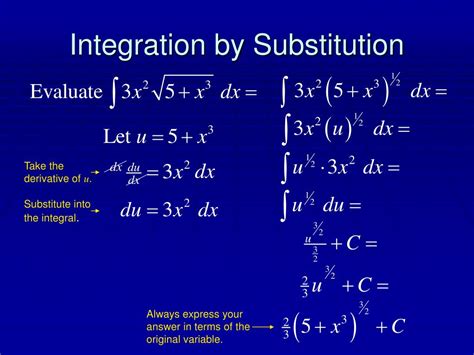 integral substitution by part